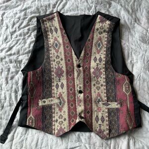 Vintage Vest Aztec Print